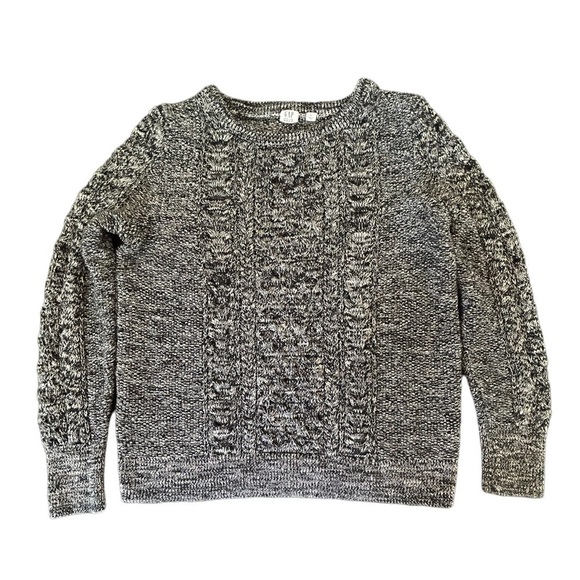 GAP Cable Knit Black & White Women’s Crew Neck Sweater • Used • Size: Large - Picture 1 of 6